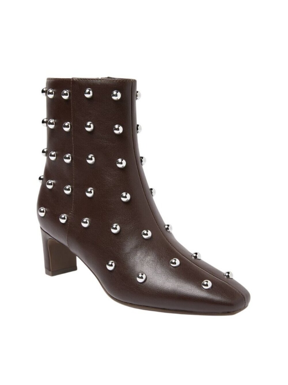 NWT A New Day Wide Width Tigris Low-Shaft Studded Heeled Booties Dark Brown 7.5W